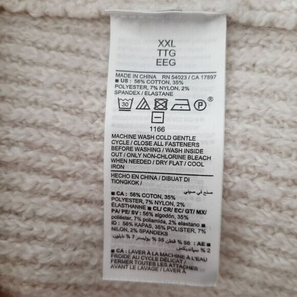 OLD NAVY Shaker-Stitch Half Zip Go-Recycled Pullover Sweater Ivory Sz XXL - Picture 14 of 16